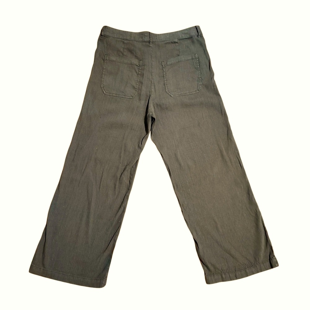 Kut from the Kloth Topaz Wide Leg Linen Blend Pants Olive Green Earthy Size 10 - Picture 2 of 9